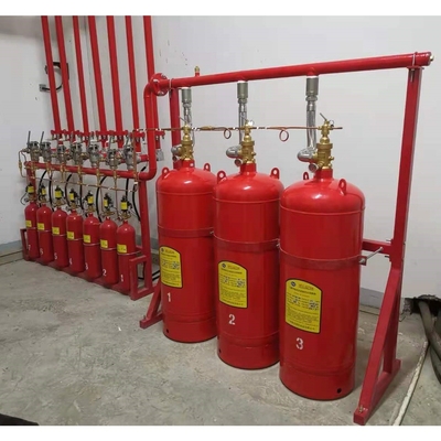 90L FM200 سيلندر ضغط العمل 5.6Mpa أحمر FM200 حاويات