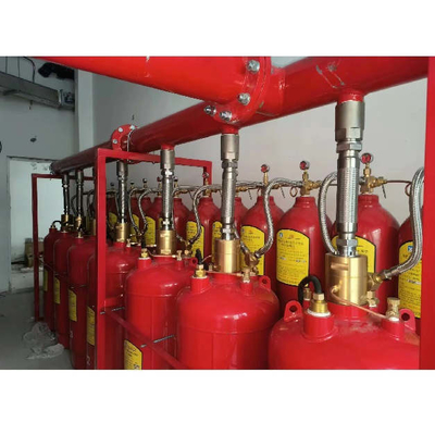 5.6Mpa 120L النوع FM200 نظام مكافحة الحريق هبتافلوروبران الأحمر اللون