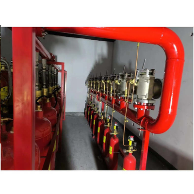 5.6Mpa 120L النوع FM200 نظام مكافحة الحريق هبتافلوروبران الأحمر اللون