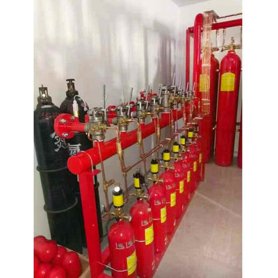 90L 15MPa 20MPa IG100 نظام مكافحة الحرائق النيتروجينية شبكة الأنابيب الحمراء